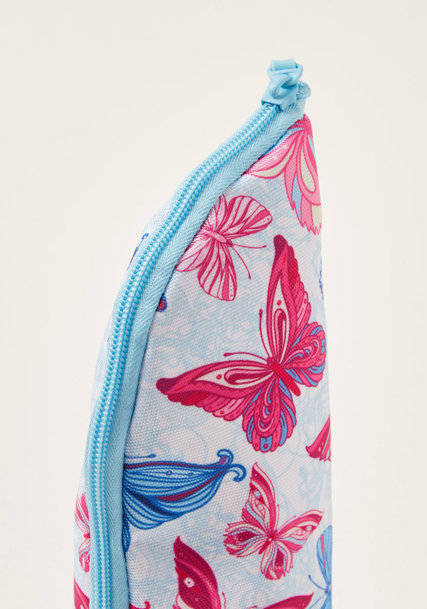 Juniors Butterfly Print Backpack and Pencil Case Set - 18 inches-Backpacks-image-8