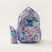 Juniors Floral Print 18-inch Backpack with Zip Closure and Pencil Case-Backpacks-thumbnail-0
