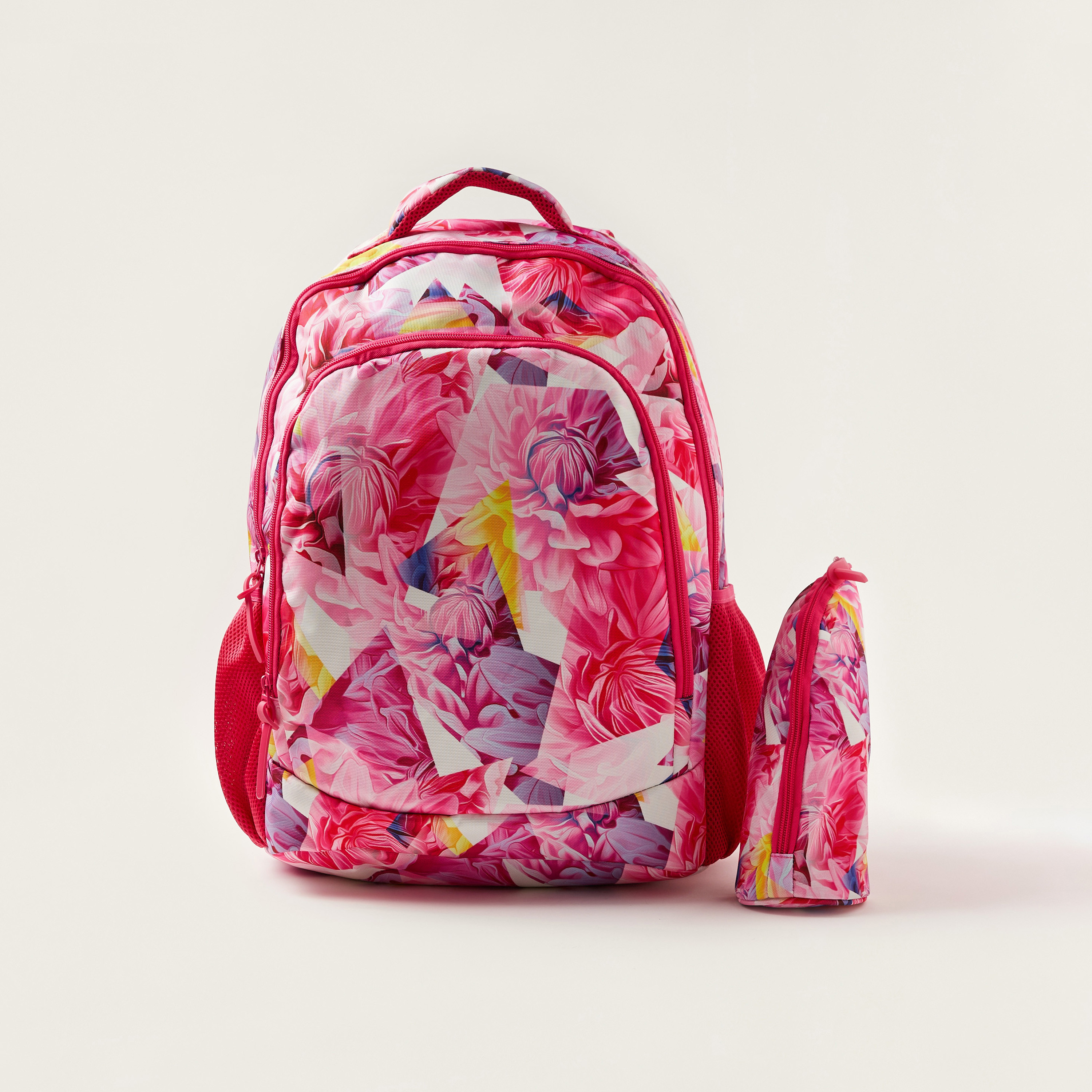 Juniors Floral Print 18-inch Backpack with Zip Closure and Pencil Case-school-bagsandbackpacks-backpacks-image-1