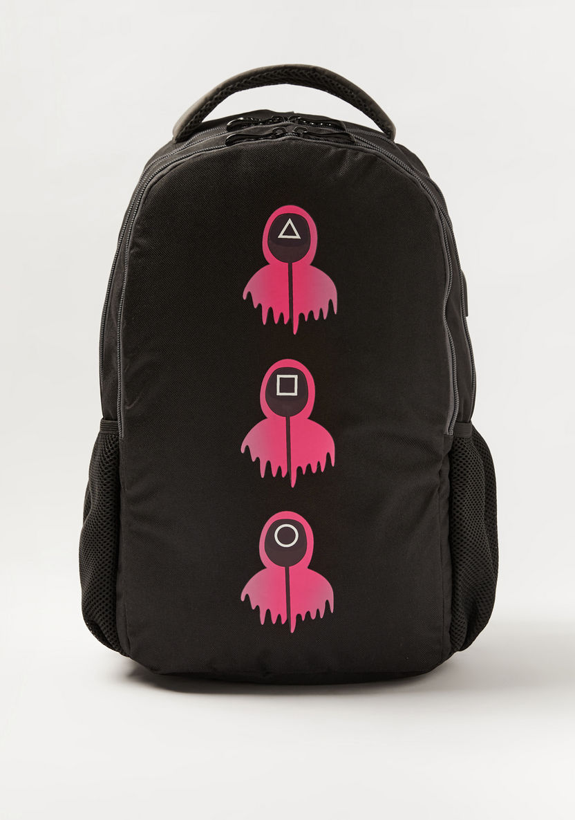 Juniors Printed Backpack with USB Port and Laptop Sleeves - 18 inches-Backpacks-image-0