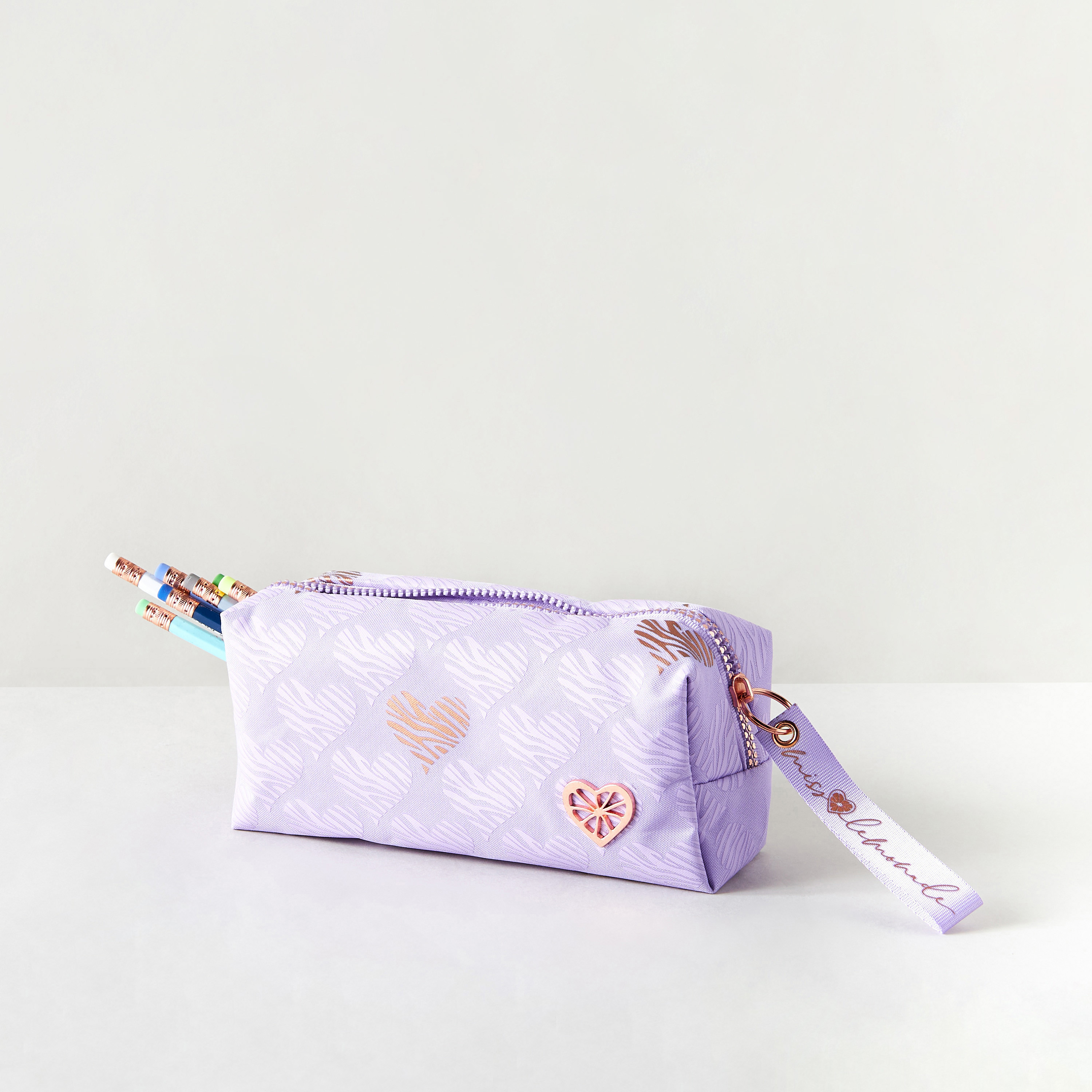 MISS LEMONADE Textured Pencil Case with Zip Closure-school-stationery-pencilcases-image-2