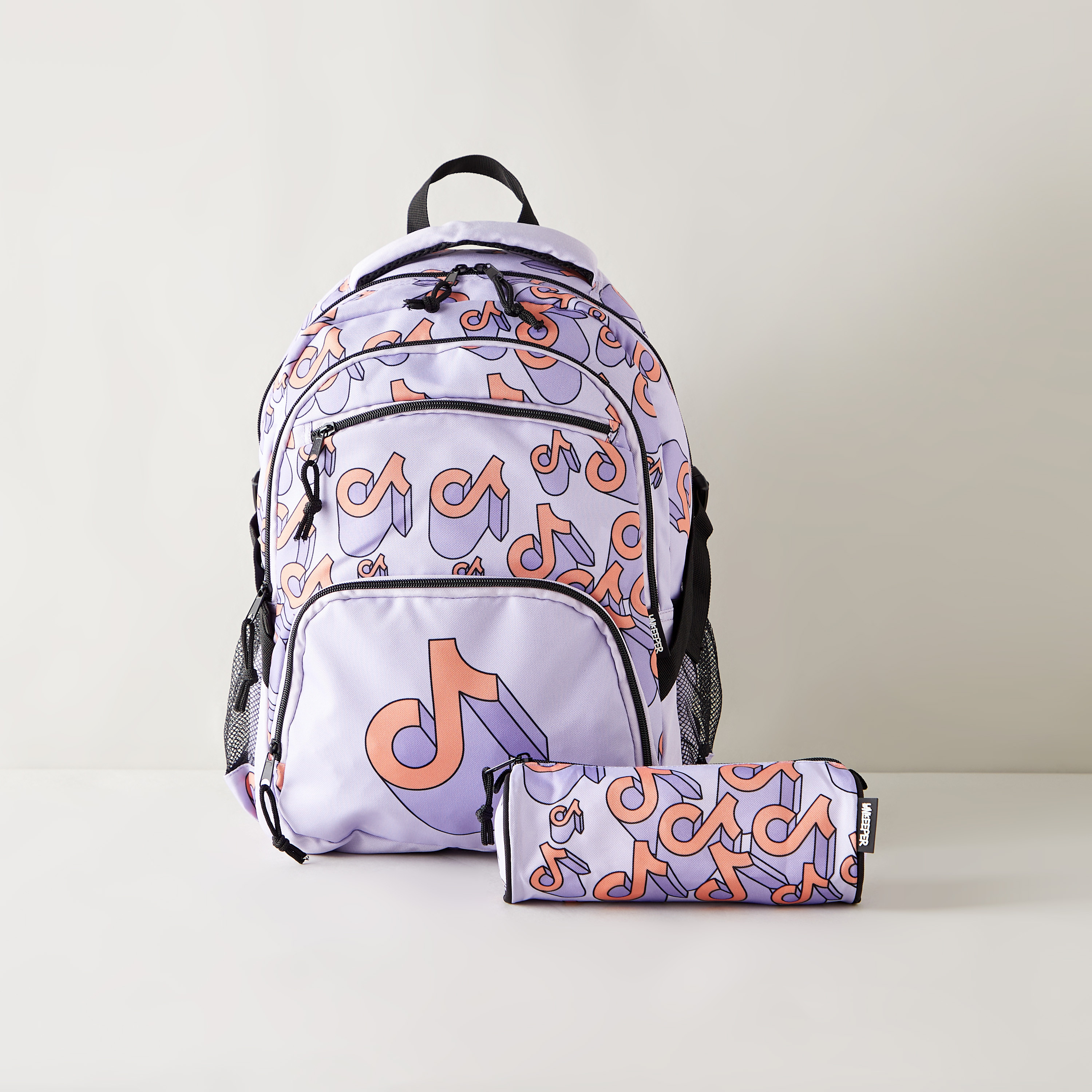 شنطة ظهر بأحزمة قابلة للتعديل وطبعات تيك توك من أن كيبر - 43x33x18 سم-school-bagsandbackpacks-backpacks-image-6