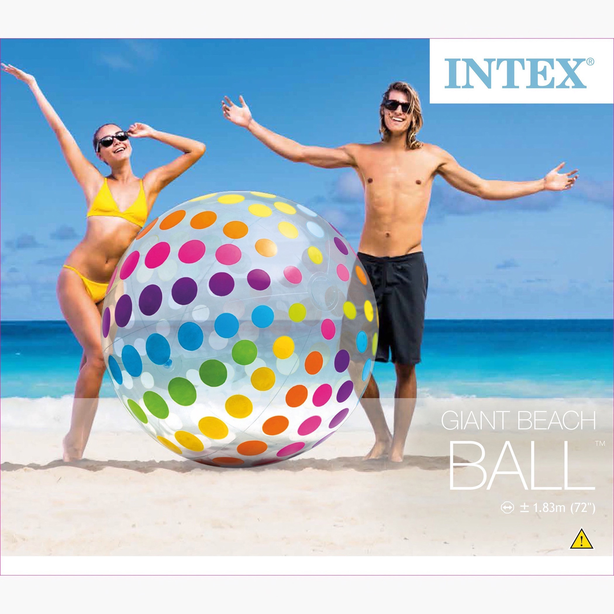 Intex Dot Print Giant Beach Inflatable Ball - 31x25x4 cms-toys-outdoor-sports-image-3