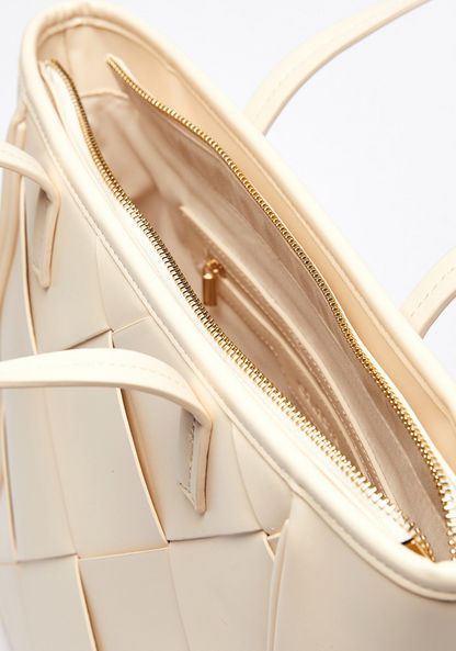 Celeste Weave Detail Tote Bag with Double Handles-Women%27s Handbags-image-4