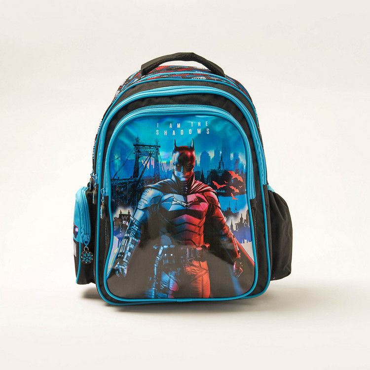 Batman Print Backpack with Adjustable Shoulder Straps - 16 inches