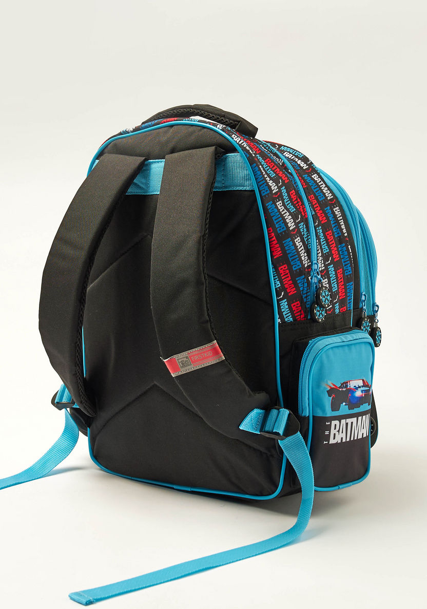Batman Print Backpack with Adjustable Shoulder Straps - 16 inches-Backpacks-image-3
