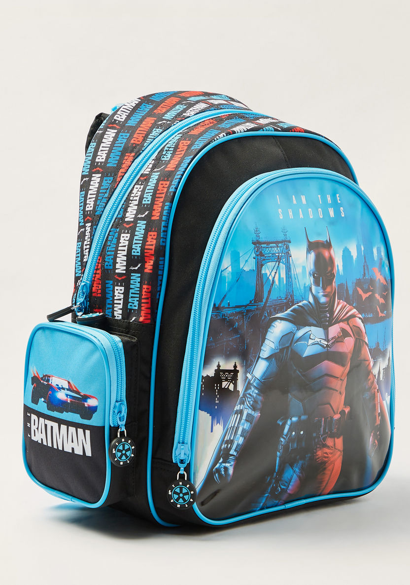 Batman Print Backpack with Adjustable Strap and Zip Closure-Backpacks-image-1