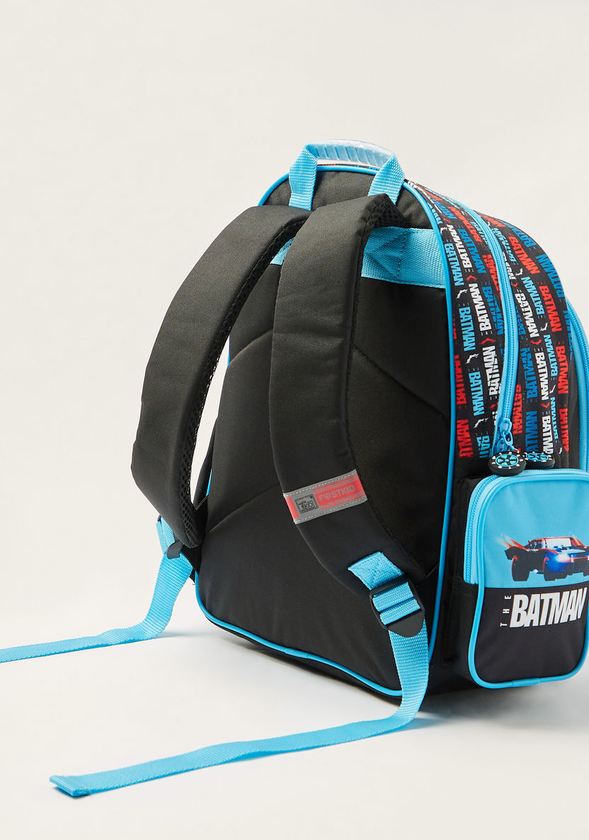 Batman Print Backpack with Adjustable Strap and Zip Closure-Backpacks-image-3