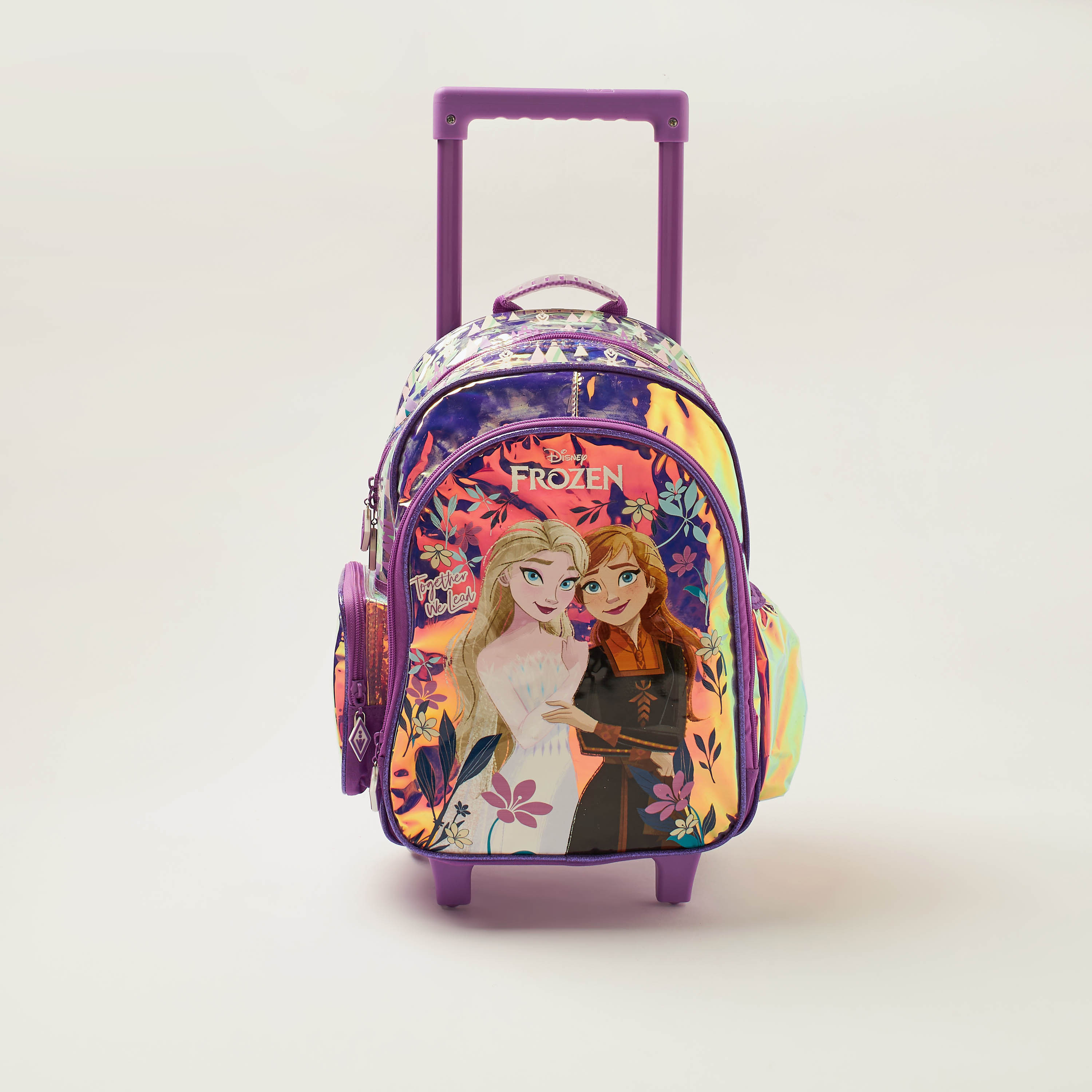 Frozen Print Trolley Backpack with Retractable Handle - 16 inches-school-bagsandbackpacks-trolleybags-image-1