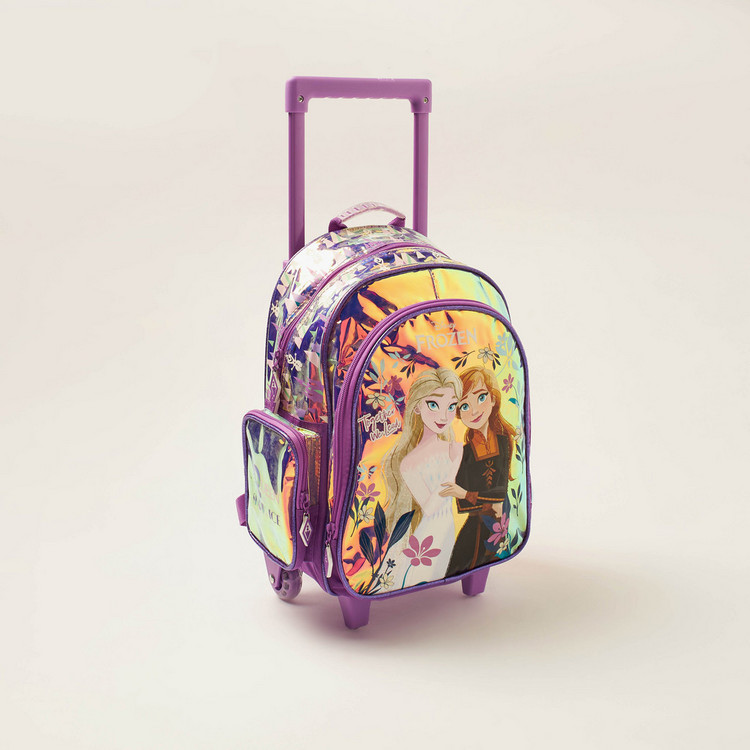 Frozen Print Trolley Backpack with Retractable Handle - 16 inches