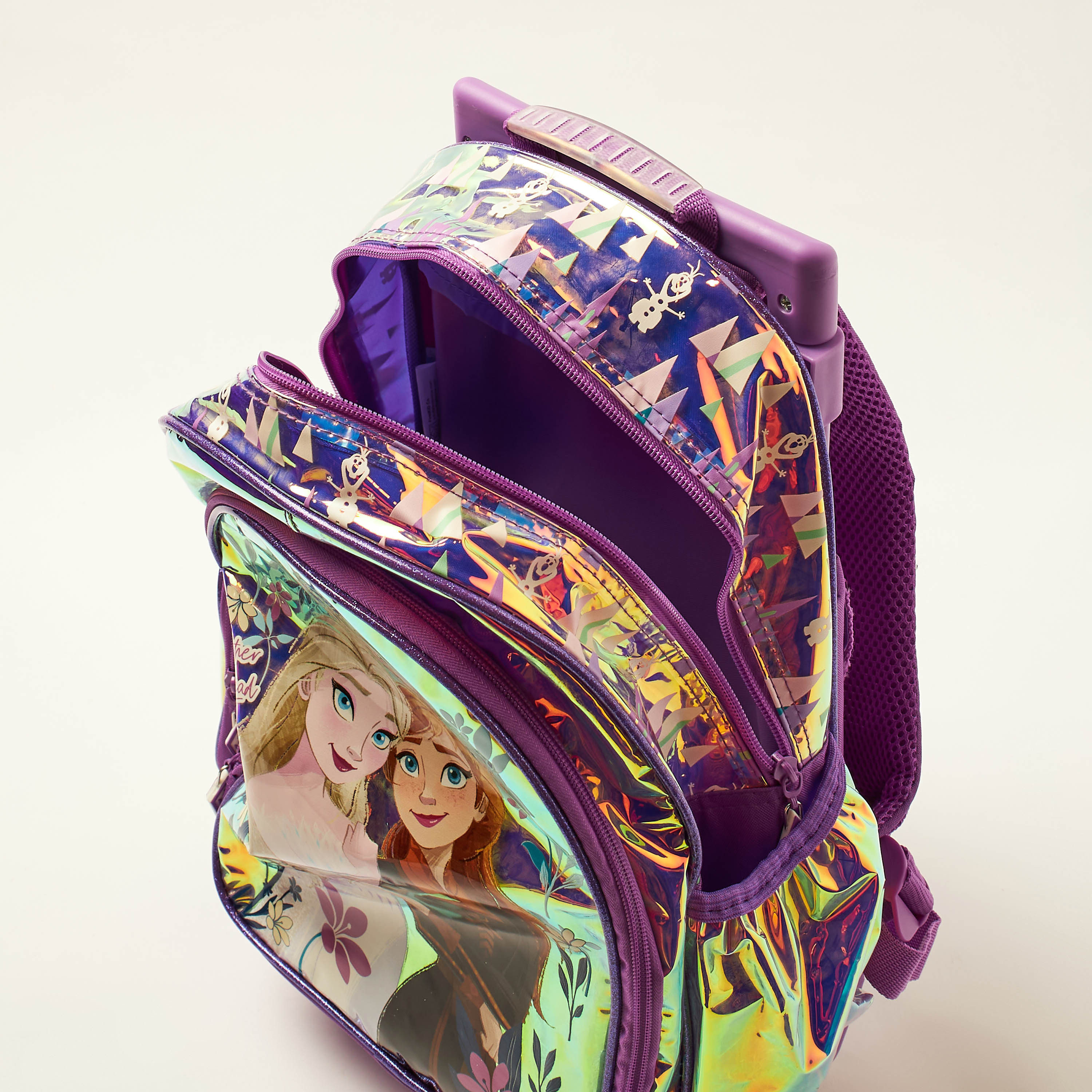 Frozen Print Trolley Backpack with Retractable Handle - 16 inches-school-bagsandbackpacks-trolleybags-image-6