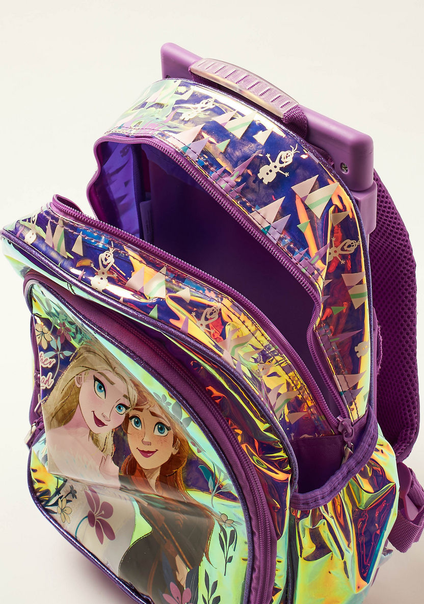 Frozen Print Trolley Backpack with Retractable Handle - 16 inches-Trolleys-image-5