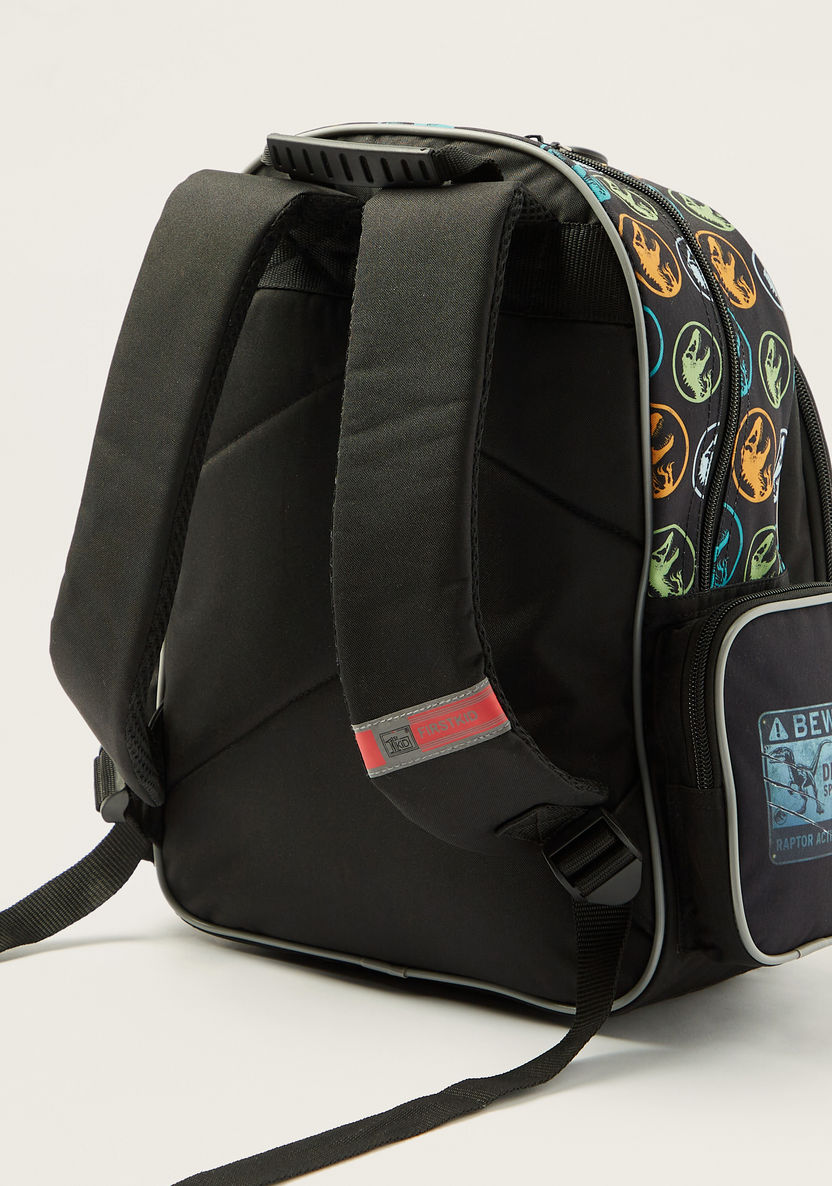 First Kid Dinosaur Print Backpack with Adjustable Shoulder Straps - 14 inches-Backpacks-image-3
