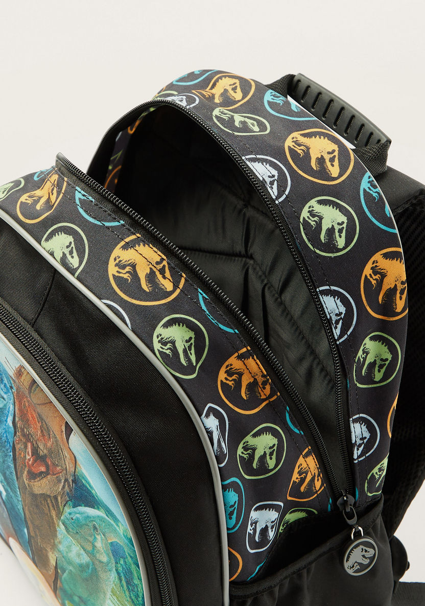 First Kid Dinosaur Print Backpack with Adjustable Shoulder Straps - 14 inches-Backpacks-image-4