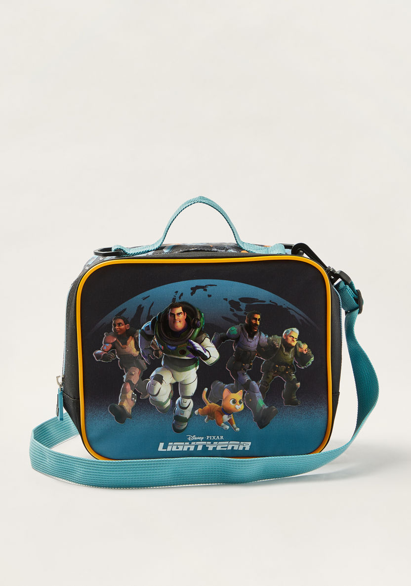 First Kid Light Year Print Lunch Bag with Detachable Strap and Zip Closure-Lunch Bags-image-0