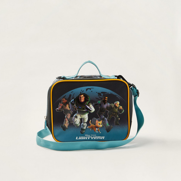 First Kid Light Year Print Lunch Bag with Detachable Strap and Zip Closure