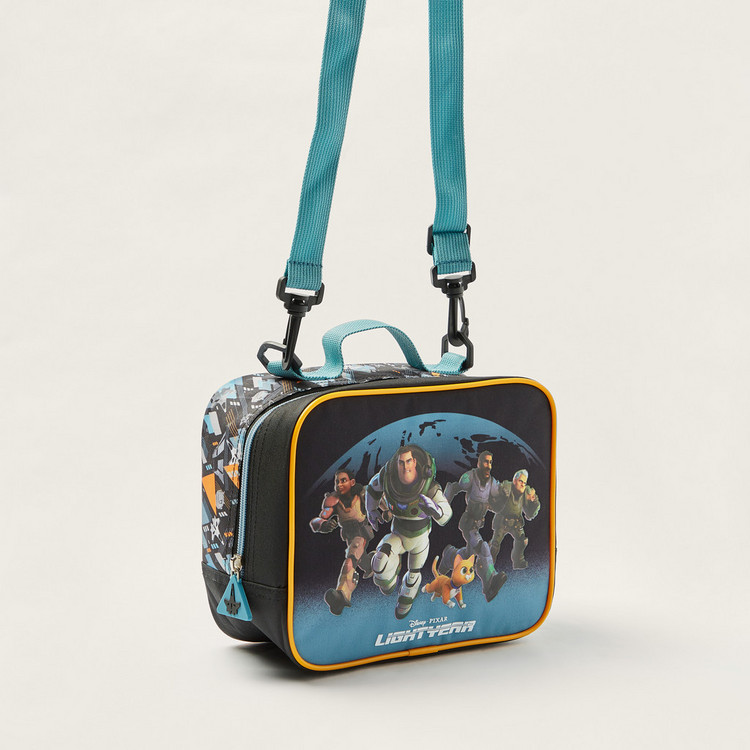 First Kid Light Year Print Lunch Bag with Detachable Strap and Zip Closure