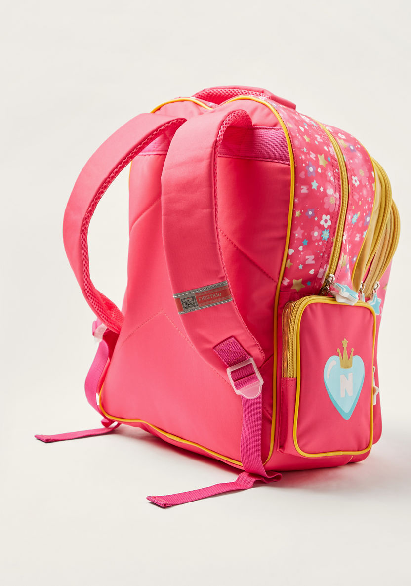 First Kid Like Nastya Print 16-inch Backpack with Zip Closure-Backpacks-image-3