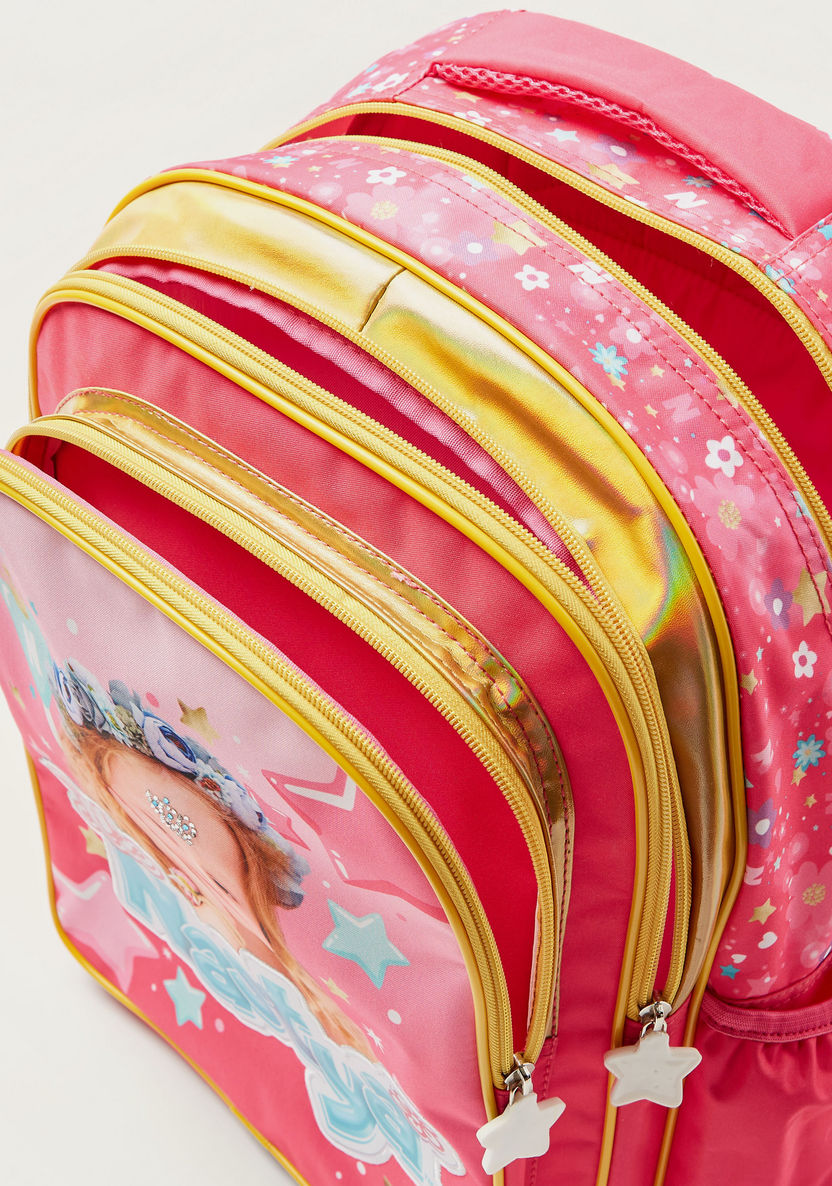 First Kid Like Nastya Print 16-inch Backpack with Zip Closure-Backpacks-image-4