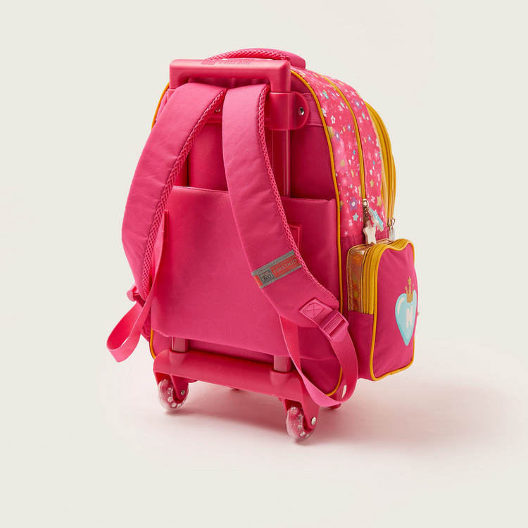 First Kid Like Nastya Print Trolley Backpack with Wheels - 16 inches