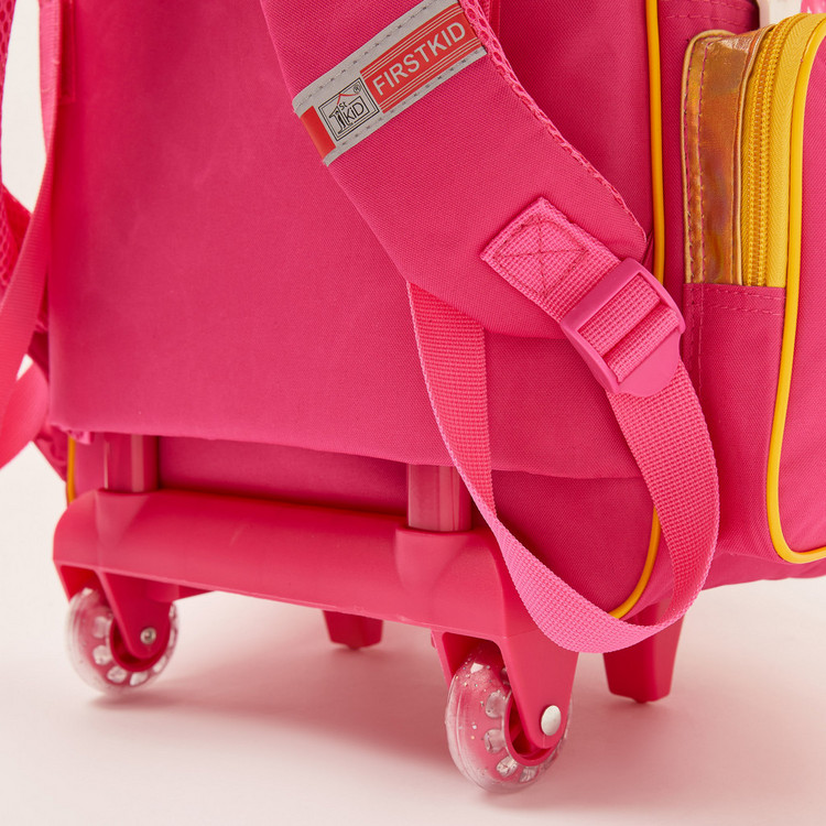 First Kid Like Nastya Print Trolley Backpack with Wheels - 16 inches
