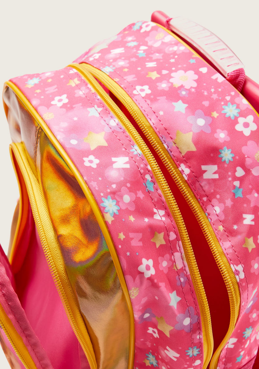 First Kid Like Nastya Print Trolley Backpack with Wheels - 16 inches-Trolleys-image-5
