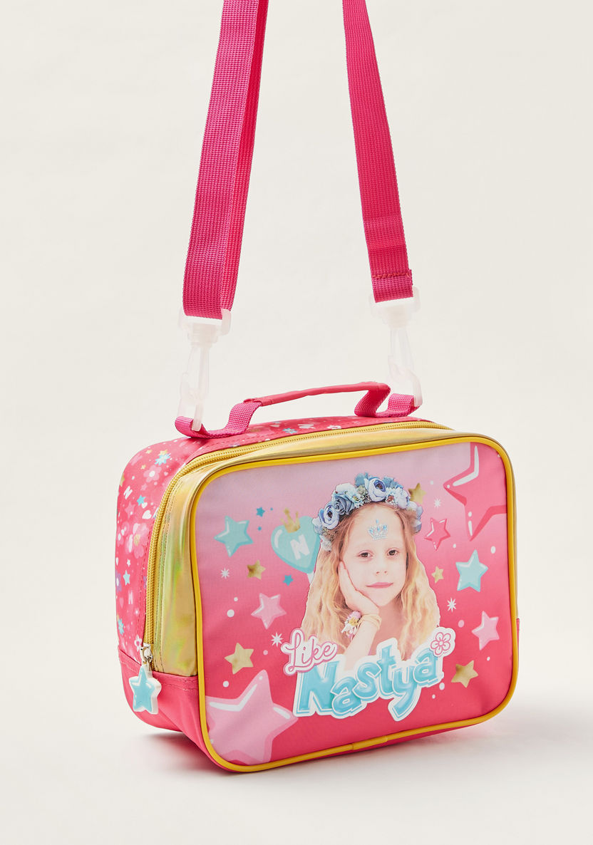 First Kid Printed Lunch Bag with Detachable Strap and Zip Closure-Lunch Bags-image-1