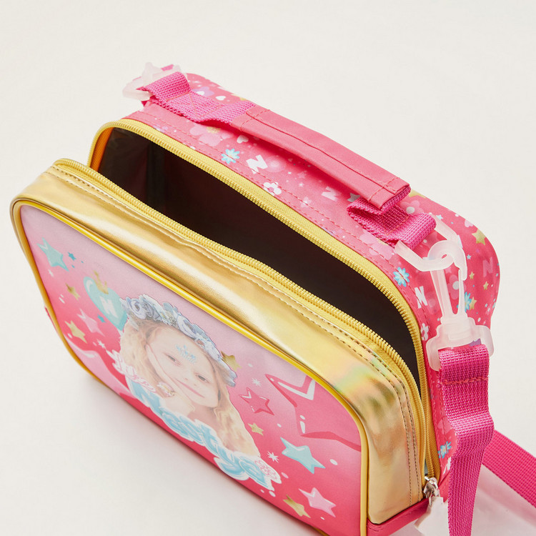 First Kid Printed Lunch Bag with Detachable Strap and Zip Closure