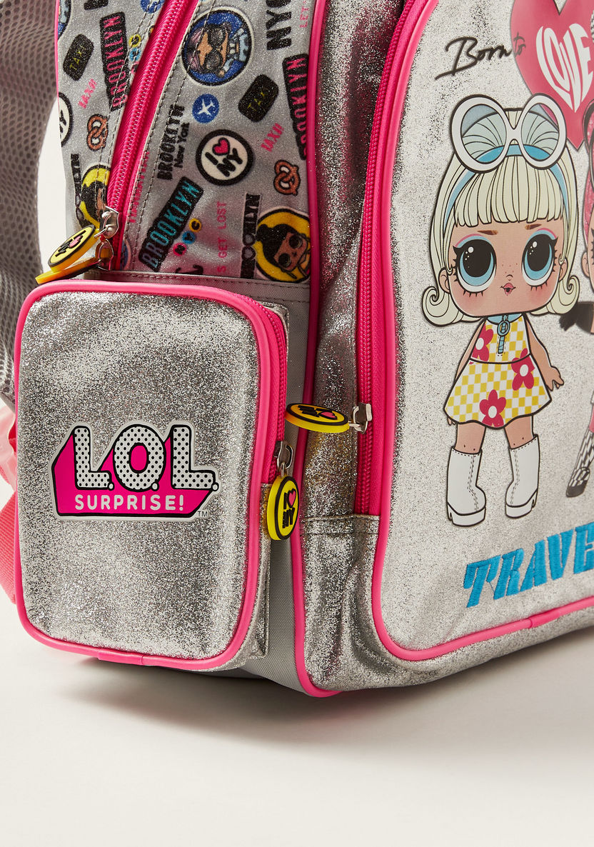 L.O.L. Surprise! Printed Backpack with Adjustable Shoulder Straps - 14 inches-Backpacks-image-2