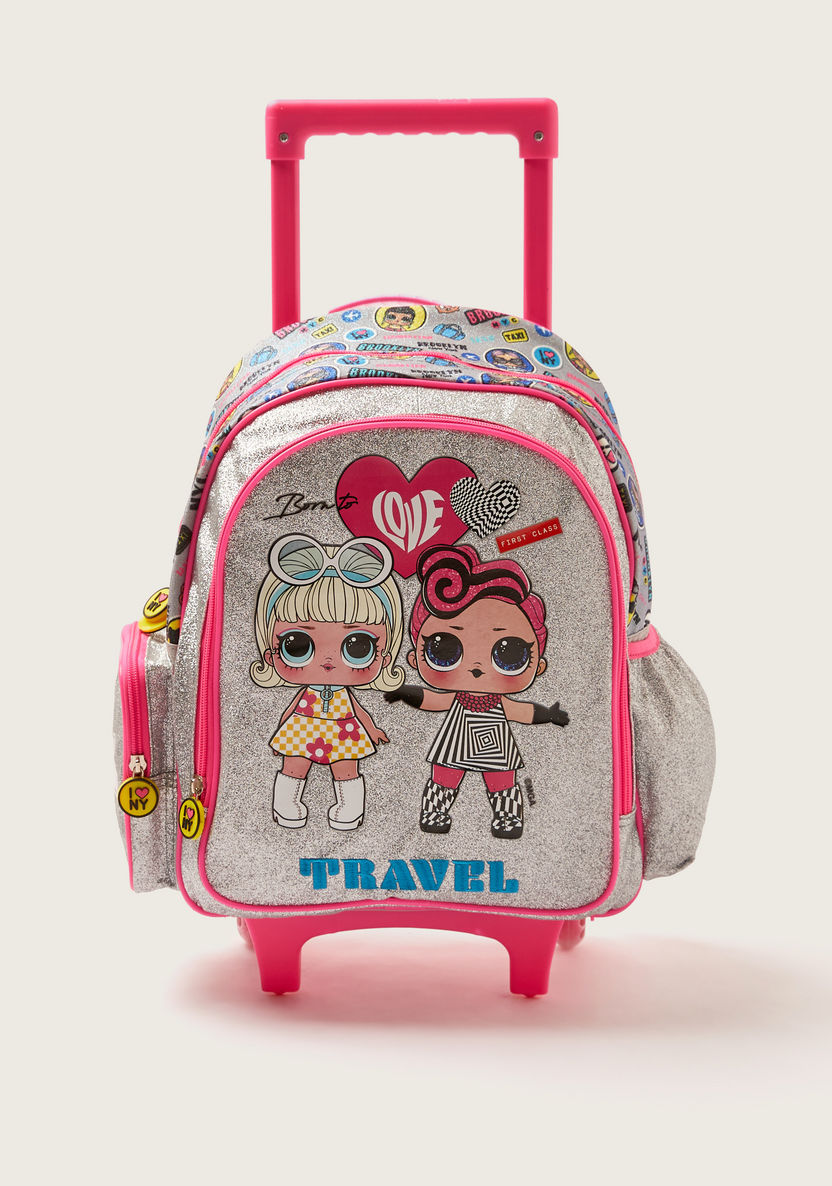 L.O.L. Surprise! Glitter Print Trolley Backpack with Wheels - 16 inches-Trolleys-image-0