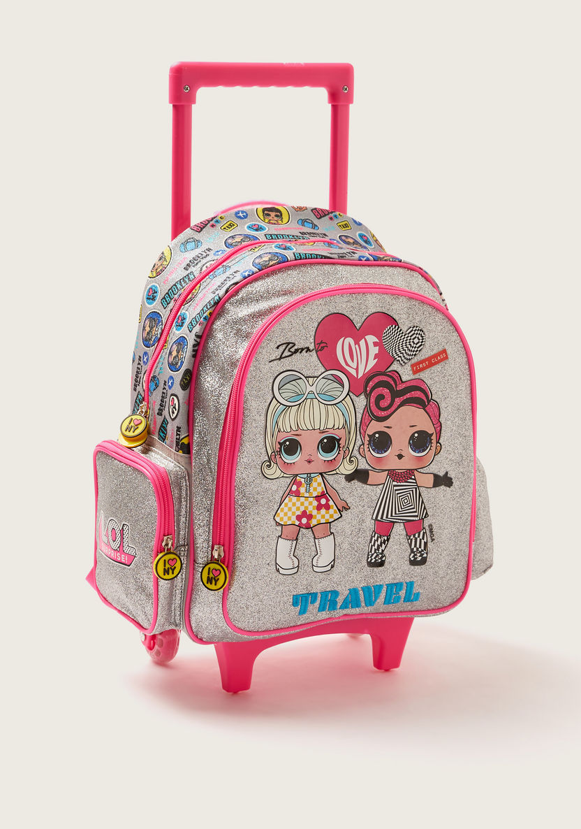 L.O.L. Surprise! Glitter Print Trolley Backpack with Wheels - 16 inches-Trolleys-image-1