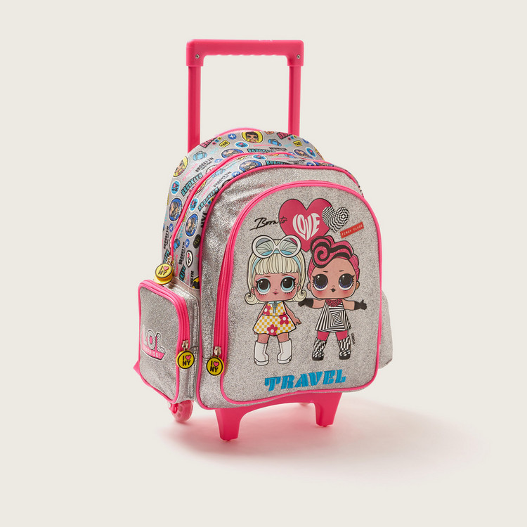 L.O.L. Surprise! Glitter Print Trolley Backpack with Wheels - 16 inches