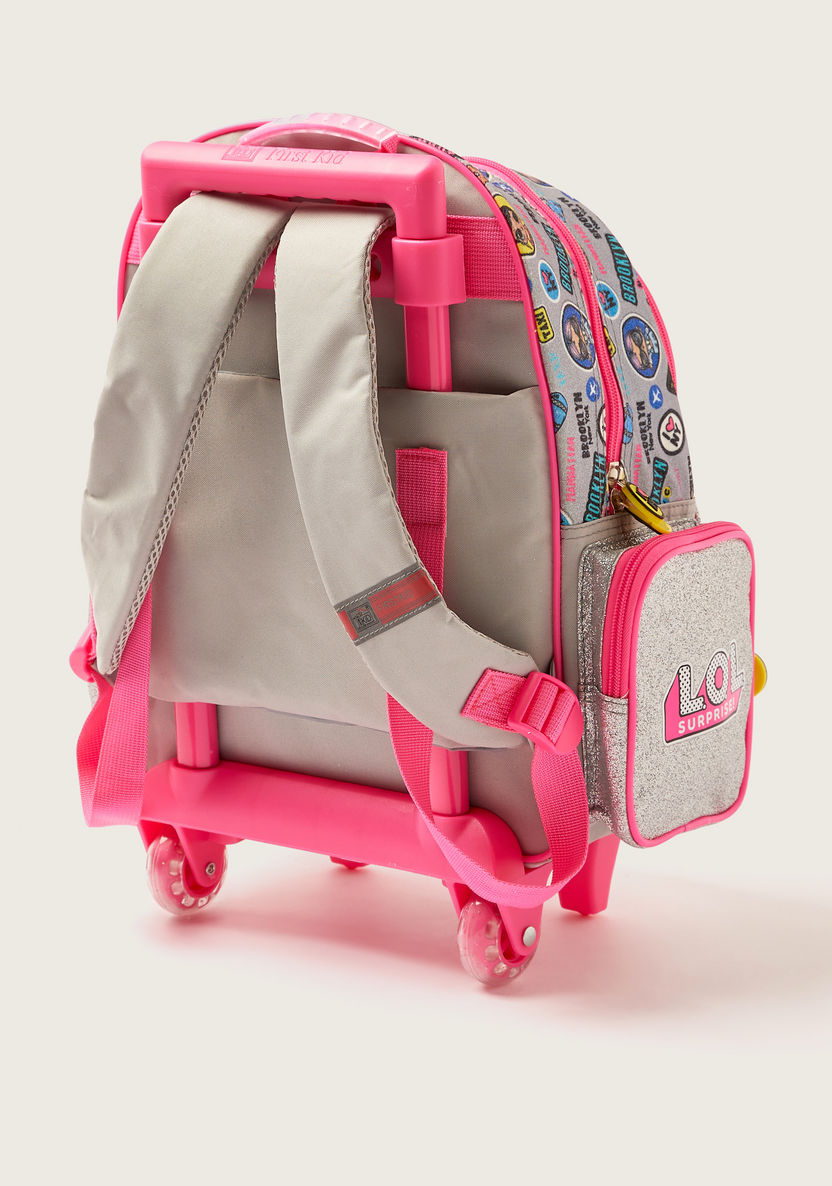 L.O.L. Surprise! Glitter Print Trolley Backpack with Wheels - 16 inches-Trolleys-image-3