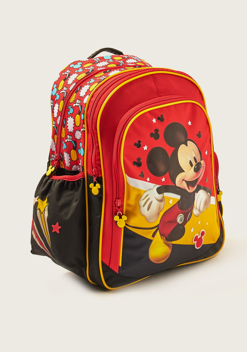 Disney Mickey Mouse Print Backpack with Shoulder Straps - 16 inches-Backpacks-image-1