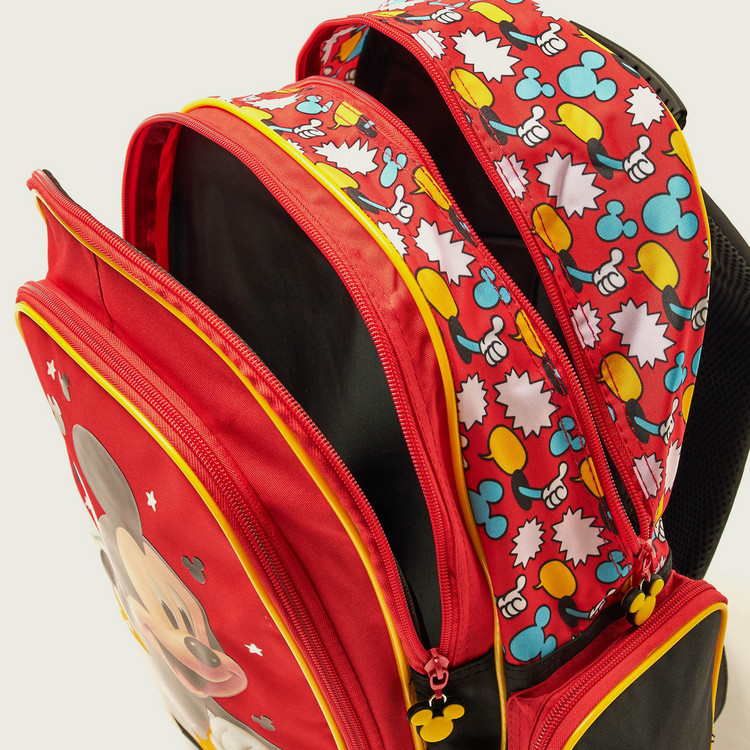Disney Mickey Mouse Print Backpack with Shoulder Straps - 16 inches
