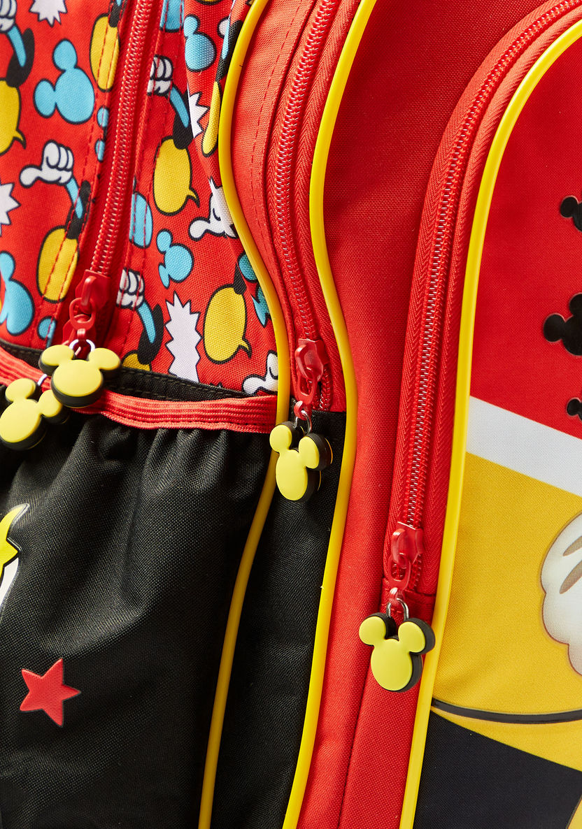Disney Mickey Mouse Print 16-inch Trolley Backpack with Retractable Handle-Trolleys-image-2
