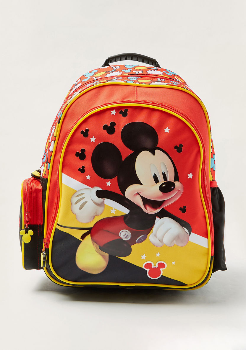 Disney Mickey Mouse Print 14-inch Backpack with Zip Closure-Backpacks-image-0