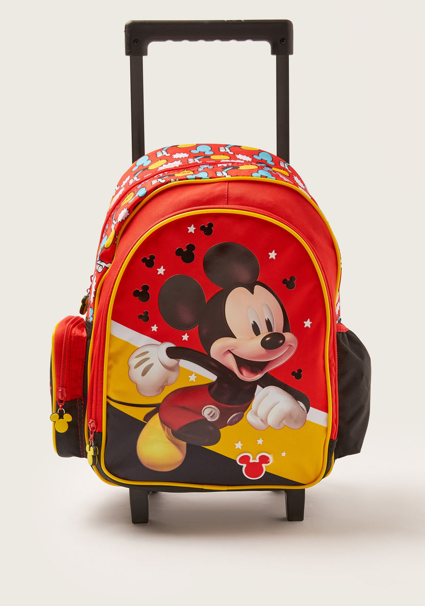 Disney Mickey Mouse Print Trolley Backpack with Wheels - 16 inches-Trolleys-image-0