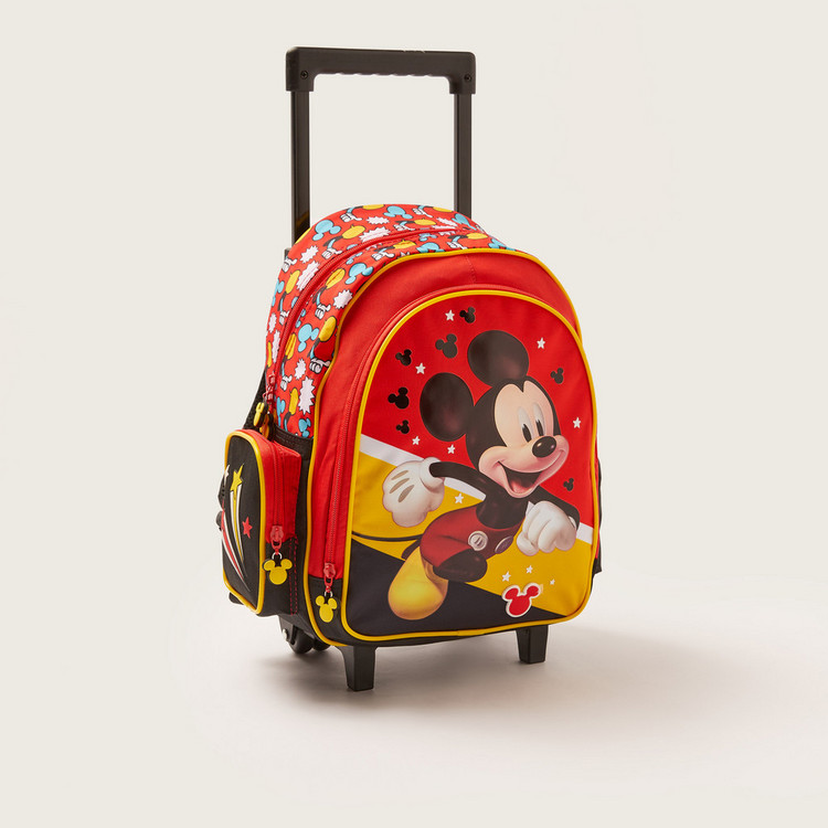 Disney Mickey Mouse Print Trolley Backpack with Wheels - 16 inches