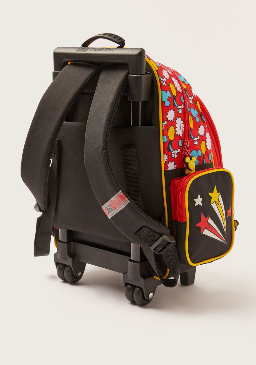 Disney Mickey Mouse Print Trolley Backpack with Wheels - 16 inches-Trolleys-image-3
