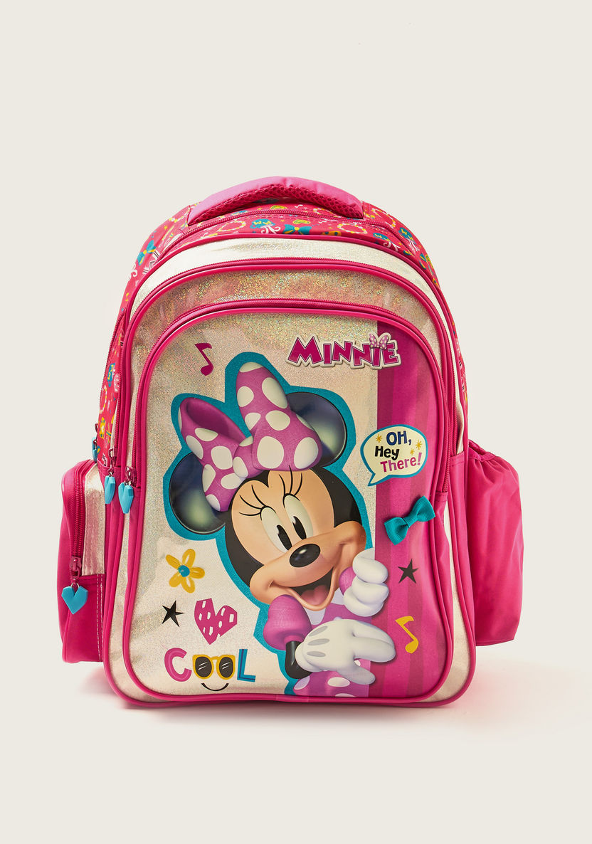 Disney Minnie Mouse Print Backpack with Shoulder Straps - 16 inches-Backpacks-image-0