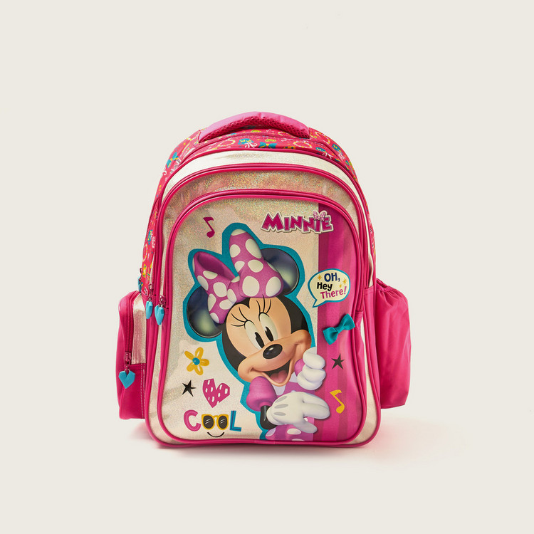 Disney Minnie Mouse Print Backpack with Shoulder Straps - 16 inches