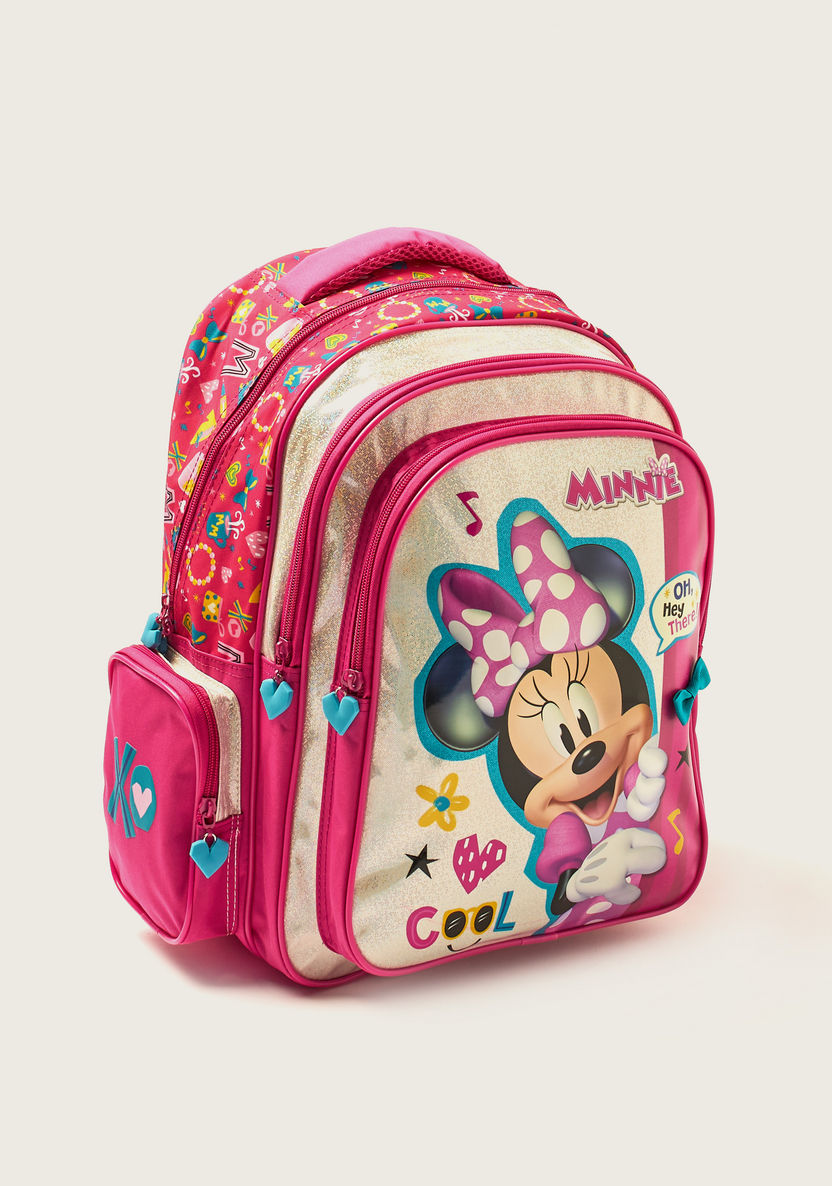Disney Minnie Mouse Print Backpack with Shoulder Straps - 16 inches-Backpacks-image-1