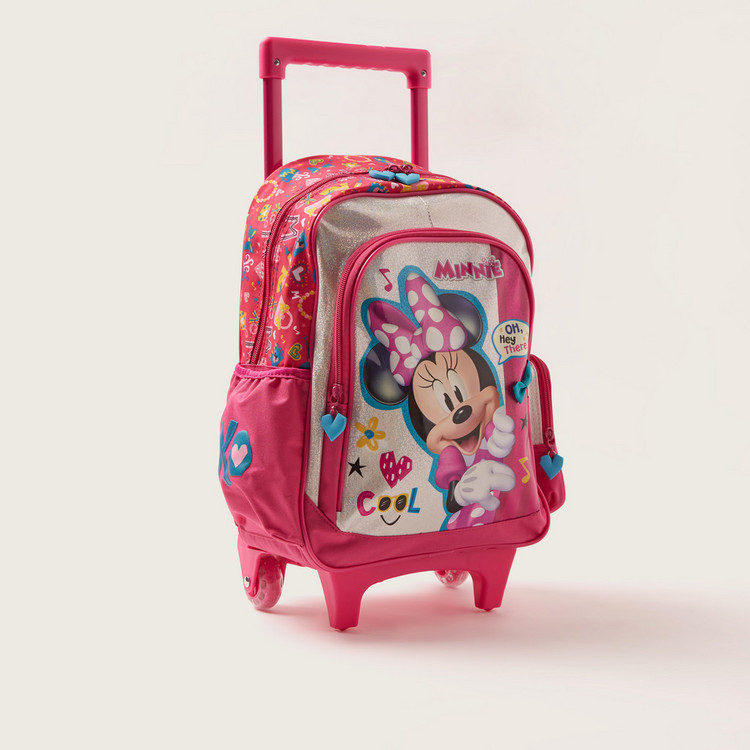 Disney Minnie Mouse Print Trolley Backpack with Retractable Handle - 16 inches