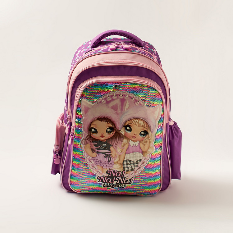 Na! Na! Na! Surprise Sequin Detail 16-inch Backpack with Zip Closure