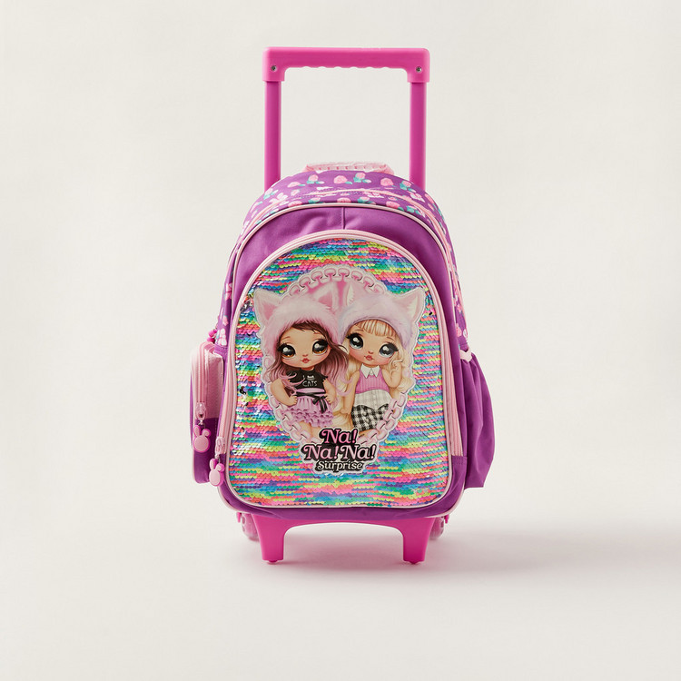 Na! Na! Na! Surprise Printed Trolley Bag with Adjustable Shoulder Straps - 16 inches