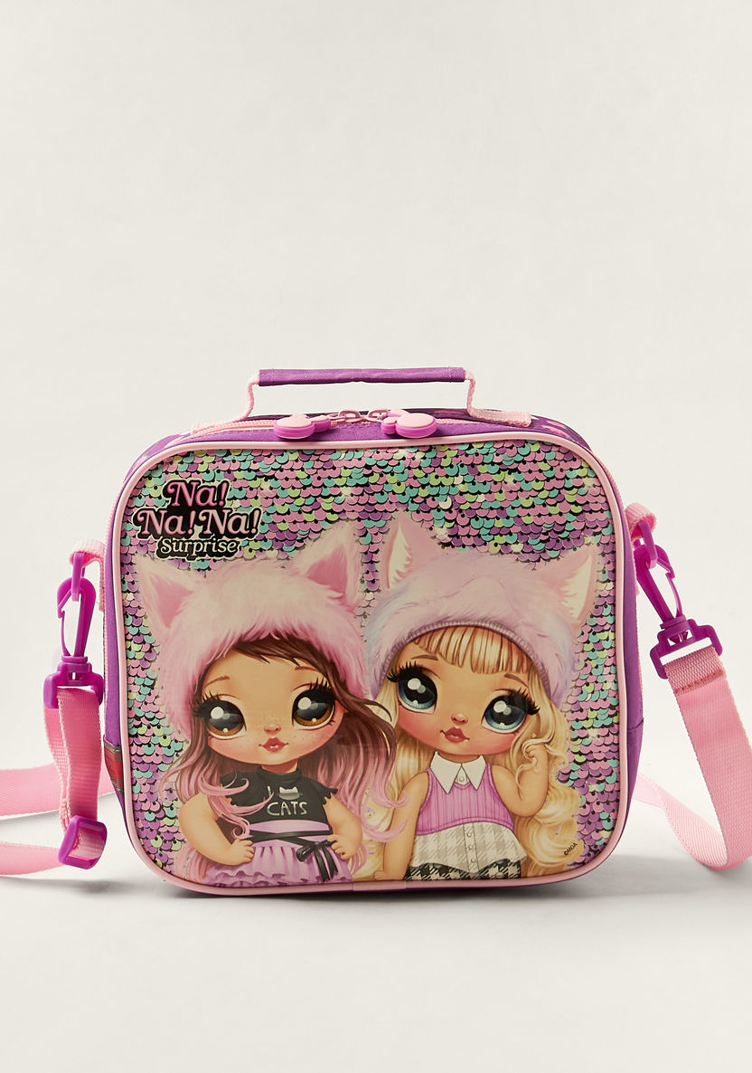 Na! Na! Na! Surprise Sequin Detailed Lunch Bag with Adjustable Strap-Lunch Bags-image-0