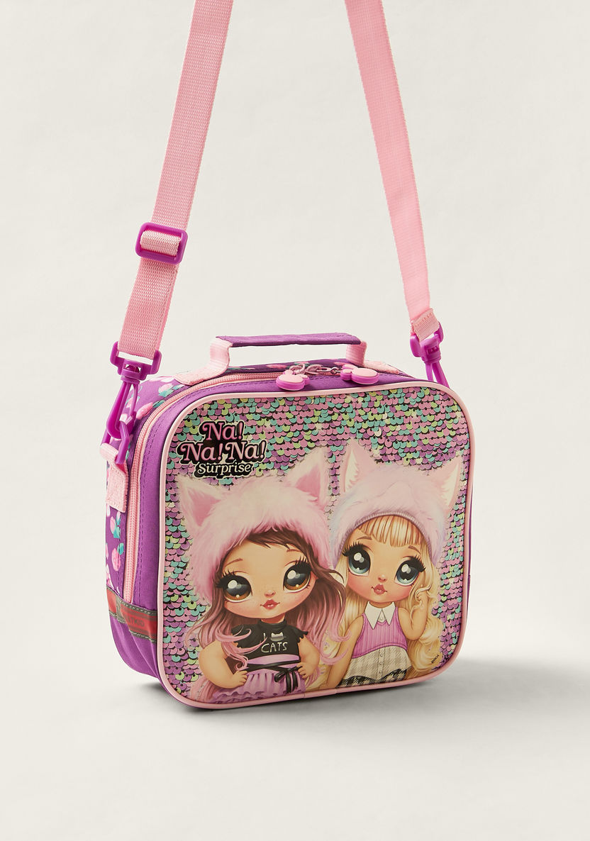 Na! Na! Na! Surprise Sequin Detailed Lunch Bag with Adjustable Strap-Lunch Bags-image-1
