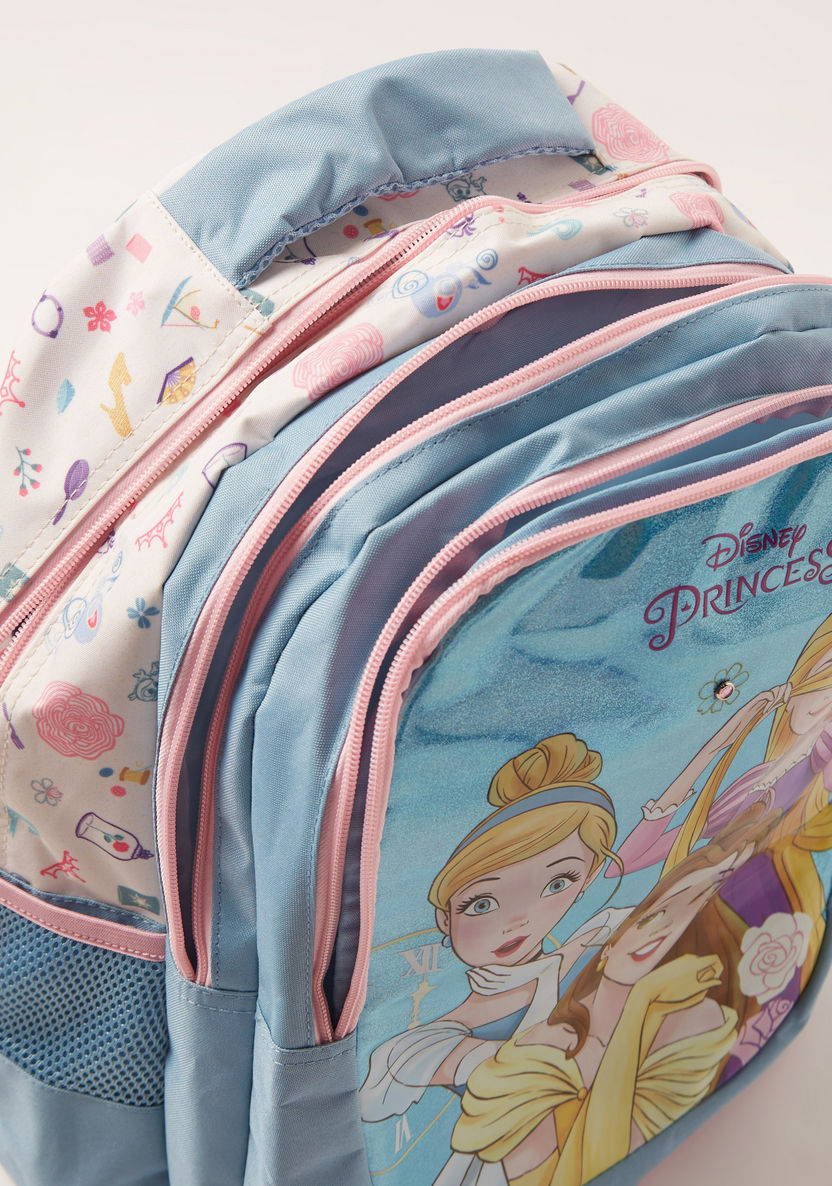 Disney Princess Print Backpack with Adjustable Shoulder Straps - 16 inches-Backpacks-image-4