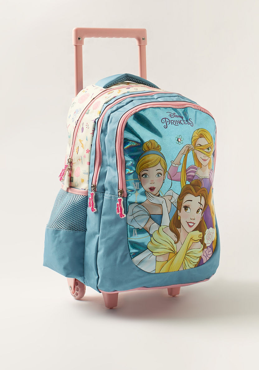 Disney Princess Print 16-inch Trolley Backpack with Retractable Handle-Trolleys-image-1